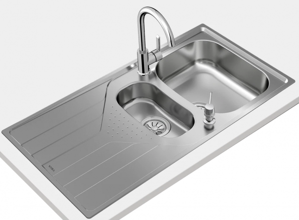Teka Spüle Universo Küchenspüle KOMPLETT SET, Seifenspende + Armatur Spülbecken