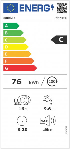 Gorenje vollintegrierbarer Geschirrspüler GV673C60, automatische Türöffnung, ConnectLife, TouchControl