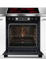 GORENJE Black Set 4 Heissluft Einbauherdset (EEK A, Schwarz, 11 Beheizungsarten, Heißluft mit Dampf, IconLed Timer, AquaClean, EcoClean-Emaille, 1fach Teleskopauszug, Glaskeramik-Kochfeld 60 cm, 4 Kochzonen, Zweikreis-Kochzone, Bräterzone, Edelstahlrahmen