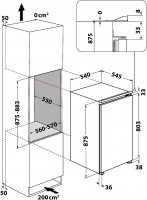 Bauknecht Einbaukühlschrank KSI 9GF2E, EEK: E, LED-Licht, Festtürmontage SETMO-QUICK, Nischenhöhe 88 cm