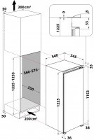 Privileg Einbaukühlschrank PRC 12GF2E, EEK: E, Nischenhöhe: 122 cm, Rauminhalt gesamt: 162 Liter, Festtür-Technik, Abtauautomatik im Kühlteil
