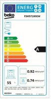 Beko Elektro-Standherd FSM57100GW, EEK: A, SimpleSteam, Heißluft mit Ringheizkörper, Zeitschaltuhr