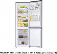 Samsung RL34C652CSA Kühl/Gefrierkombination, No Frost sowie Wifi & AI Energy Mode (SmartThings), EEK: C, Nutzinhalt: 341 Liter, No Frost – nie wieder abtauen,