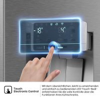 Hisense Side-by-Side RS818N4TIE, EEK: E, No Frost – nie wieder abtauen, LED-Display, Eis- und Wasserspender - kein Festwasseranschluss nötig