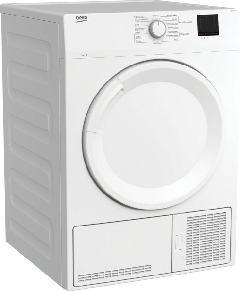 Beko Kondensationstrockner DC 7130 N, 7Kg, 65 dB(A), EEK G, Knitterschutz, Reversierende Trommel