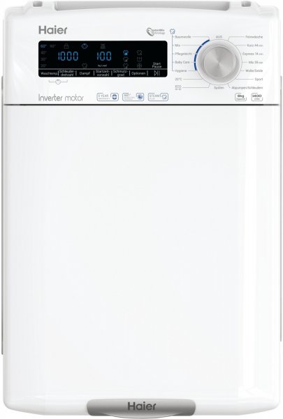 Haier Waschmaschine Toplader RTXSGQ48TMSCE-84, mit Instant Mix Funktion, EEK: B, Bürstenloser Inverter Motor: Super sparsam