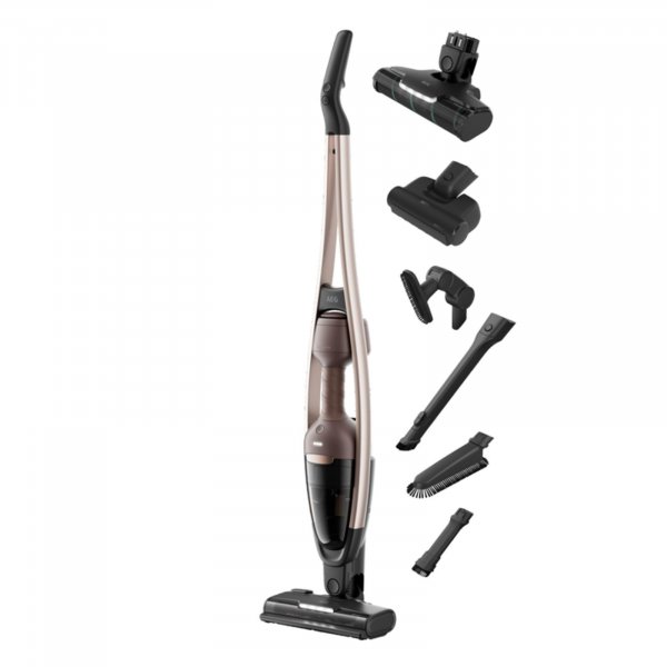 AEG CLEAN 6000 AS62A252XN Akku Staubsauger kabellos/stielstaubsauger beutellos/leise/handstaubsauger akku / 55 min Laufzeit/Hartboden / 2in1 / Tierhaare/Hund/Katze/Teppich/Auto/braun