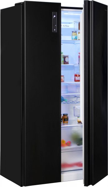 Hisense Side by side RS677N4BFD, EEK: D (A-G), Nutzinhalt gesamt: 519 l, Multi 3D Luftzirkulation, LED Display