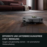 AEG AR71HW1DG Saugroboter mit Wischfunktion, WiFi, präzise LiDAR Navigation, Beutellos, Saugleistung 4000 Pa, Lithium Akku 14,4 V, bis zu 175 min. Laufzeit, bis 140m², Wassertank 0,28 l, Dunkelgrau