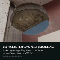 AEG AR71HW1DG Saugroboter mit Wischfunktion, WiFi, präzise LiDAR Navigation, Beutellos, Saugleistung 4000 Pa, Lithium Akku 14,4 V, bis zu 175 min. Laufzeit, bis 140m², Wassertank 0,28 l, Dunkelgrau