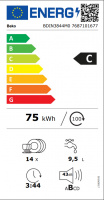 BEKO BDIN3844M0 Geschirrspüler (vollintegrierbar, 598 mm breit, 43 dB (A), C)