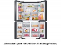 Samsung Side by side French Door RF65DG9H0EB1EF, EEK: E, Rauminhalt gesamt: 636 Liter, AIFood Manager, No Frost+ - Nie wiederabtauen