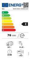 BEKO Einbau-Geschirrspüler BDIS15N22, weiß, EEK: E, SelFit – Selbstjustierende Türfeder, Watersafe+