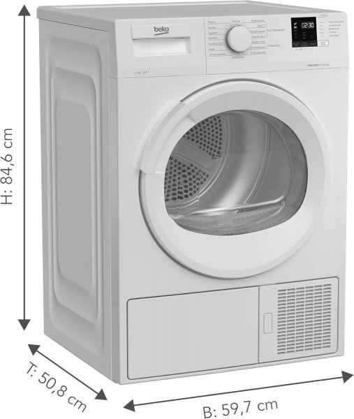 BEKO DHC742GXS Wärmepumpentrockner (7 kg, A++ = 212 kWh, Weiß) 15 Programme