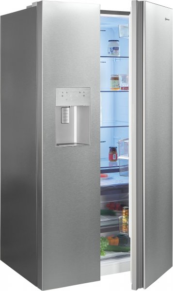 Bauknecht Side-by-Side SBS IW D90 Pearl, Rauminhalt gesamt: 578 Liter, Dual Cool Total NoFrost, Inverter Kompressor, EEK: D