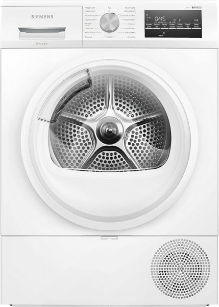 Siemens WT47R440 Wärmepumpentrockner für 8 kg Wäsche, iQ500, 176 kWh pro Jahr, speedPack, autoDry, Outdoor-Programm, Weiß [Energieklasse A+++]