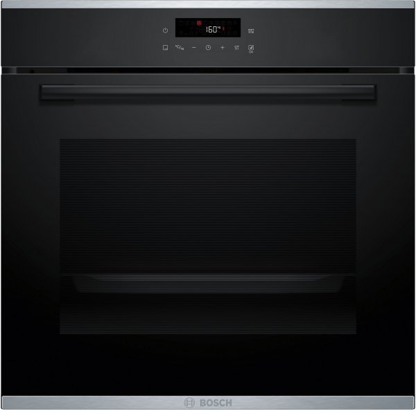 Bosch Pyrolyse Backofen Serie 4 HBA272BB3, EEK: A, Schwarz, Air Fry für knusprige Lebensmittel & automatische Selbstreinigung