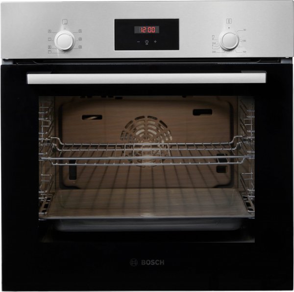 Bosch HBF133BR0 Backofen, 66 Liter Volumen, EEK: A, EEK A (A+++ bis D), 5 Beheizungsarten, Silberfarben