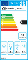 Bauknecht Flachschirmhaube RBAH 62 LT X Dunstabzugshaube, EEK: A, 3 Gebläsestufen, LED Beleuchtung, Grau