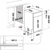 Bauknecht Unterbaugeschirrspüler BSUO 3O21 PF X (2), EEK: E, Silberfarben, 45 cm, PowerClean
