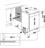 Privileg teilintegrierbarer Geschirrspüler P0B ECO D551 X, EEK: B, Silberfarben, Auto Door – automatisches Türöffnungssystem (abschaltbar)