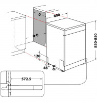 Bauknecht Standgeschirrspüler B0F D641A X Freistehend, EEK: C, Silberfarben, ActiveDry - automatisches Türöffnungssystem, EEK: C