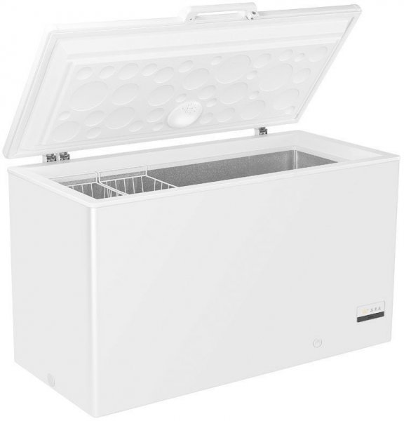 Haier HCE321T Gefriertruhe, 319 Liter Volumen, EEK: D, Tauwasserablauf, Super-Gefrierfunktion, Weiß