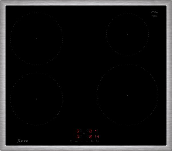 NEFF T46SBE1L0 Induktionskochfeld (583 mm breit, 4 Kochzonen) Touch Control, Edelstahlrahmen