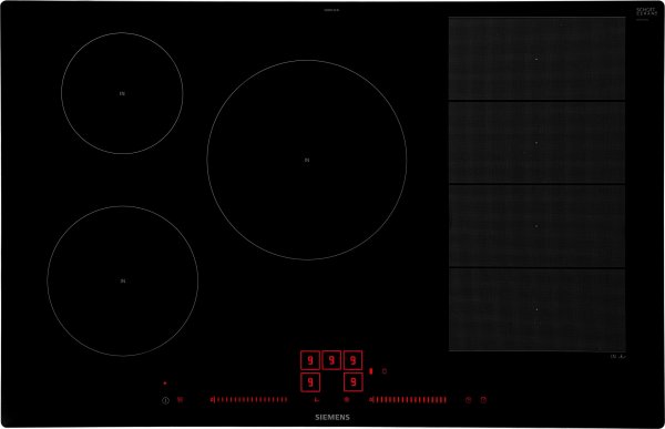 Siemens EX801LVC1E Kochmulde Induktion Autark, Flex-Induktions-Kochfeld von SCHOTT CERAN®, varioInduktion, Schwarz