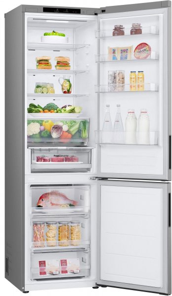 LG GBV22NCB Kühl/Gefrierkombination, 387 Liter Volumen, EEK: B, Silberfarben, Total No Frost: 0% Frost, 0% Abtauen – im Kühl- und Gefrierbereich