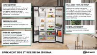 Bauknecht SBS IW E90 Black Side by side Kühlschrank, Rauminhalt gesamt: 578 Liter, EEK: E, Dual Cool Total NoFrost