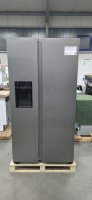 Hisense RSIM535AFE Side by side Kühlschrank, Wasser-/Eisspender, 566 Liter Gesamtvolumen, NoFrost, mit Wassertank, Made in Europe, EEK: E, Silberfarben