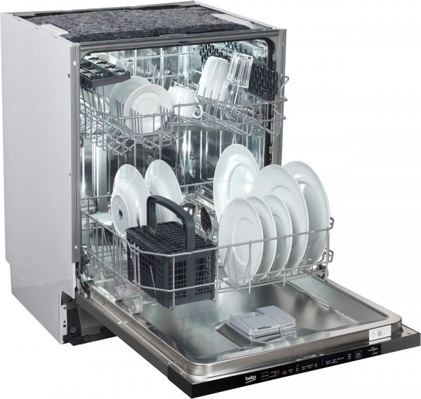 BEKO vollintegrierbarer Geschirrspüler BDIN16420, EEK: E, Besteckkorb, HygieneIntense, GlassShield - Glasschutzsystem, Quick&Shine