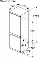 NEFF Einbaukühlgefrierkombination N 30 KI5861SE0, 177,2 cm hoch, 54,1 cm breit, Fresh Safe: Schublade für flexible Lagerung von Obst & Gemüse