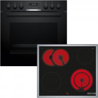 BOSCH Elektro-Herd-Set HND611LS67, mit Backwagen,...