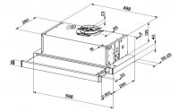 Beko HNT61311XH Dunstabzugshaube, EEK C, 600 mm breit, 305 mm tief, Wand-/Einbauhaube