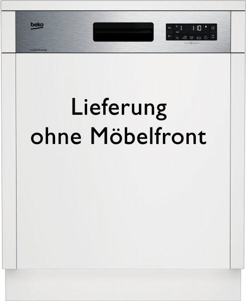 Beko BDSN36451X Geschirrspüler, EEK B, 598 mm breit, 60 cm, 42 dB, teilintegrierbar, Einbaugerät