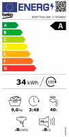 Beko B5WFT594138W Waschmaschine Frontlader, EEK A, 9 kg, 1400 U/min, Frontlader, StainExpert
