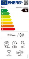 Beko BMS3WFOE74 Waschmaschine Frontlader, EEK A, 7 kg, 1400 U/Min, freistehend, Frontlader