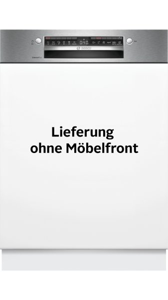 Bosch SMI4EVS09E Geschirrspüler, teilintegrierbarer Geschirrspüler Serie 4,14 Maßgedecke, Automatische Türöffnung für Effizienz, flexible Körbe & Schubladen