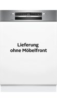 Bosch SMI4EVS09E Geschirrspüler, teilintegrierbarer Geschirrspüler Serie 4,14 Maßgedecke, Automatische Türöffnung für Effizienz, flexible Körbe & Schubladen
