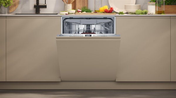 NEFF S155EVX04E Geschirrspüler, vollintegrierbarer Geschirrspüler, 14 Maßgedecke, Automatische Türöffnung für Effizienz, Info Light
