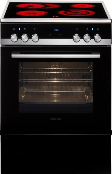 Siemens HK9S5A240 Herd / Backofen, Elektro-Standherd iQ500, mit Teleskopauszug nachrüstbar, ecoClean, Verkürzte Kochzeit dank Schnellaufheizung & ecoClean