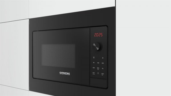 Siemens BF523LMB3 Mikrowelle, Einbau-Mikrowelle, Mikrowelle, 20 l, 50 cm breit - quickStart Funktion für schnelles & einfaches Aufwärmen