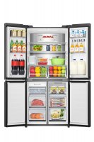 Hisense Side by side Kühlschrank RQ5P470SYFD, Wasser-/Eisspender, EEK: D, Total NoFrost, Metal-Tech-Cooling, MyFreshChoice-Fach