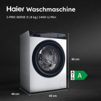 Haier HW81-NBP14939 Waschmaschine Frontlader, I-Pro Serie 3 Waschmaschine Frontlader 8 kg 1400 U/min Schwarz, Weiß