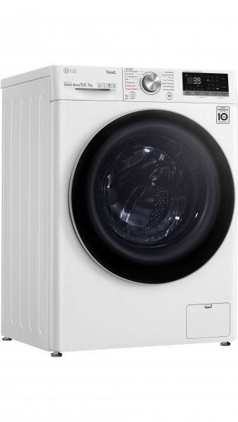 LG V7WD107H2E Waschtrockner, Freistehend Frontlader Weiß