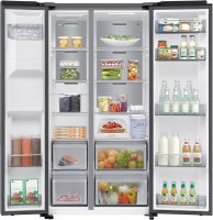 Samsung RS70F65KET Side-by-Side 178,4 cm hoch, Edelstahl Look Freistehend 640 l Silber, EEK: E
