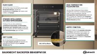 BAUKNECHT Pyrolyse Backofen BBI4S8PM1SK, mit 1-fach-Teleskopauszug, Pyrolyse-Selbstreinigung, Restaurant-Pizza daheim: 310°C Pizza-Funktion inkl. Pizzastein