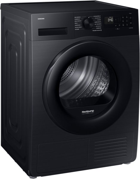 Samsung DV9EDG52A0AB Wärmepumpentrockner, Wäschetrockner Freistehend Frontlader Schwarz, Optimal Dry ‑ Intelligent Trocknen mit Sensoren